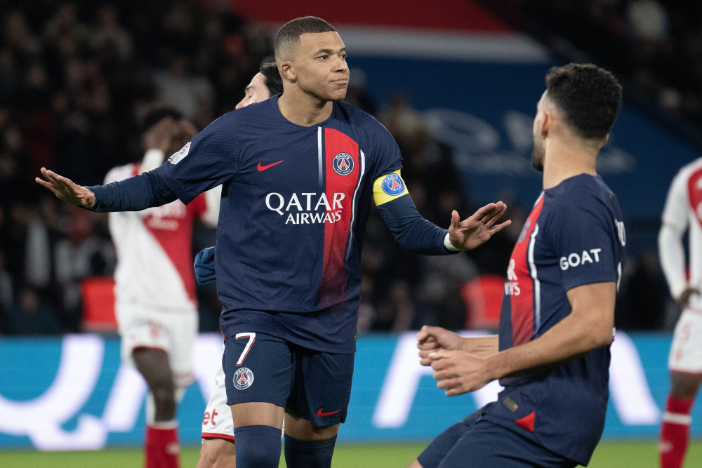 摩纳哥连胜巴黎圣日耳曼，总比分胜出